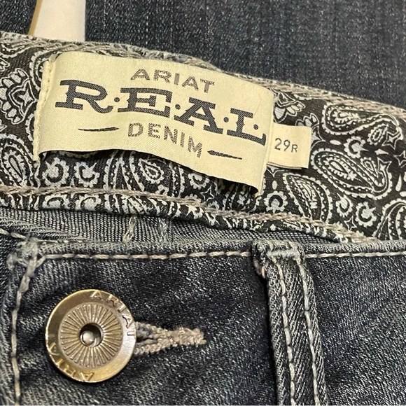 Ariat Jeans Flared Leg Raw Hem Blue Real Denim Ladies Women 29R (29x33) - Picture 5 of 6